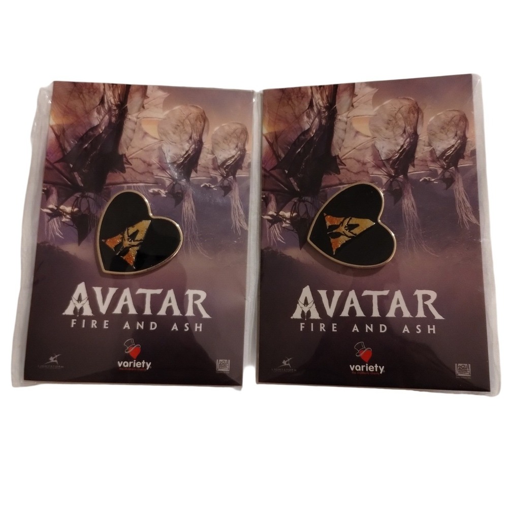 Avatar Fire and Ash Heart Enamel Pin Variety Childrens Charity Promo Lot 2 NEW